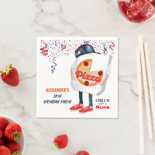 Funny Pizza Party Serviette (Beispiel)