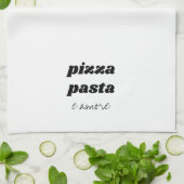 Funny Pizza Pasta Amore Name White Black Cooking Geschirrtuch (Gefaltet)