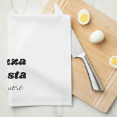 Funny Pizza Pasta Amore Name White Black Cooking Geschirrtuch (Viertel Falte)