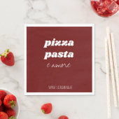 Funny Pizza Pasta Amore Rote Italienische Küche Serviette (Beispiel)