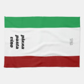 Funny Pizza Pasta Vino Name Italienische Küche Geschirrtuch (Horizontal)