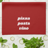 Funny Pizza Pasta Vino Name Red White Italien Geschirrtuch (Gefaltet)