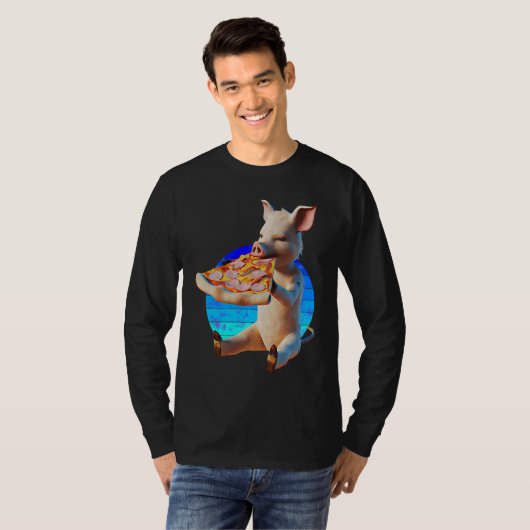 Funny Pizza Pig T-Shirt (Vorne ganz)