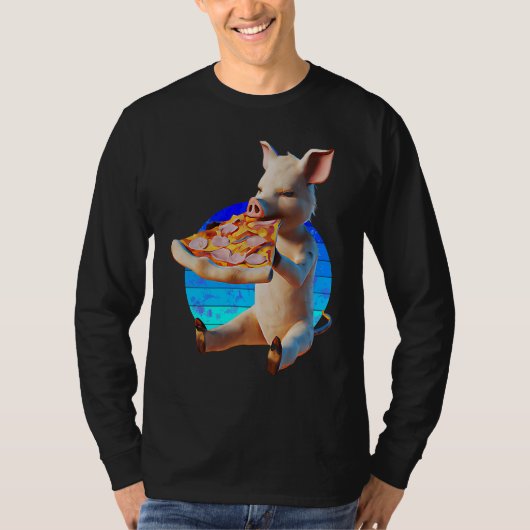 Funny Pizza Pig T-Shirt (Vorderseite)