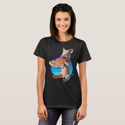 Funny Pizza Pig T-Shirt (Vorne ganz)