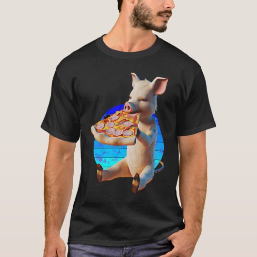 Funny Pizza Pig T-Shirt (Vorderseite)