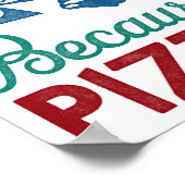 Funny Pizza Poster Art Print Kitchen Dekoration (Ecke)