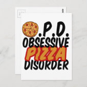 Funny Pizza Postkarte (Vorne/Hinten)