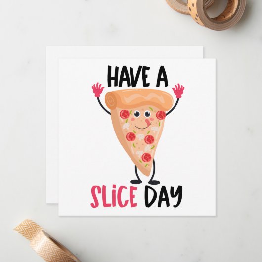 Funny Pizza Pun Mitteilungskarte (Vorderseite/Rückseite Beispiel)