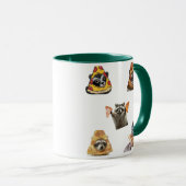 Funny Pizza Raccoon Set For Meme Lovers Mug Tasse (VorderseiteRechts)