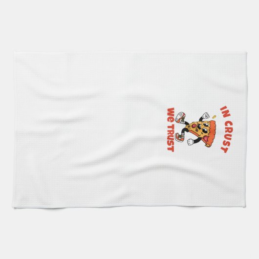 Funny Pizza Shirt – In Crust We Trust Graphic Tee Geschirrtuch (Horizontal)