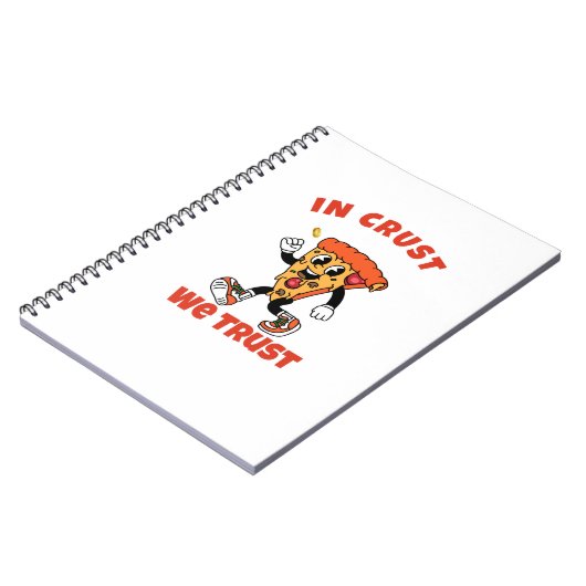 Funny Pizza Shirt – In Crust We Trust Graphic Tee Notizblock (Linke Seite)
