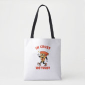 Funny Pizza Shirt – In Crust We Trust Graphic Tee Tasche (Vorderseite)
