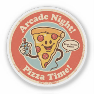 Funny Pizza Slice Gamer "Extra Cheese, bitte!" Aufkleber