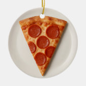 Funny Pizza Slice – Personalized Christmas Gift Keramik Ornament (Vorne)