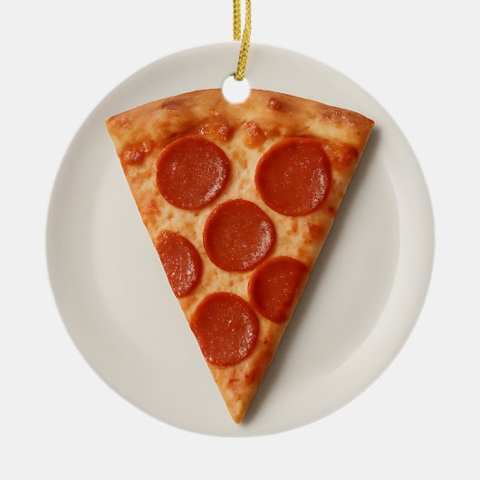 Funny Pizza Slice – Personalized Christmas Gift Keramik Ornament (Vorne)