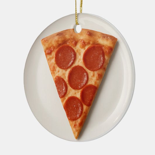 Funny Pizza Slice – Personalized Christmas Gift Keramik Ornament (Links)