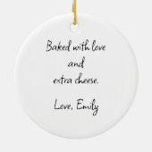 Funny Pizza Slice – Personalized Christmas Gift Keramik Ornament (Hinten)