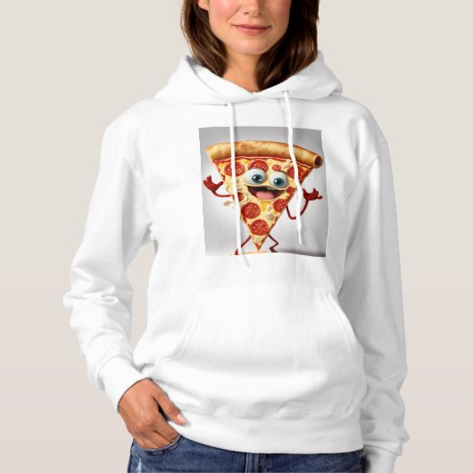 Funny  Pizza Slice T-Shirt - Cute Anthropomorphic  Hoodie (Vorderseite)