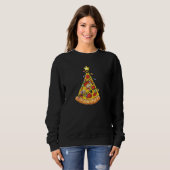 Funny Pizza Slice Weihnachtsbaum Light Pizza Eater Sweatshirt (Vorne ganz)