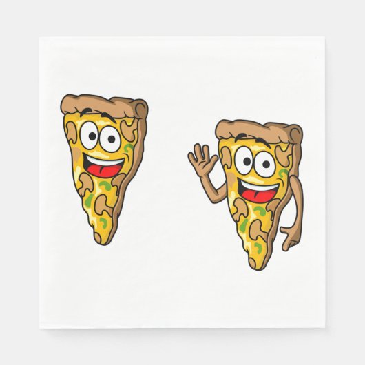 Funny Pizza Slices Napkins Serviette (Vorderseite)