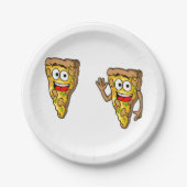 Funny Pizza Slices Paper Tellers Pappteller (Vorderseite)