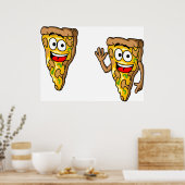 Funny Pizza Slices Poster (Küche)