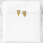 Funny Pizza Slices Square Sticker (Tasche)