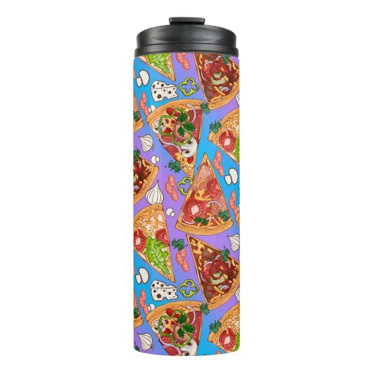 Funny Pizza Slices Thermosbecher (Vorderseite)