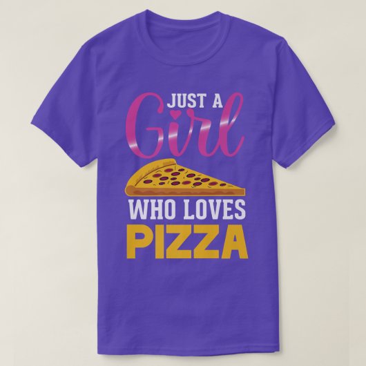 Funny Pizza T-Shirt Just A Girl Wer Lieben Pizza T (Design vorne)