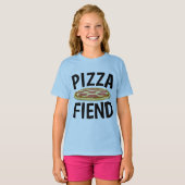Funny PIZZA T - Shirt, PIZZA FIEND T-Shirt (Vorne ganz)
