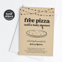 Funny Pizza Theme Couple's Baby Shower Einladung