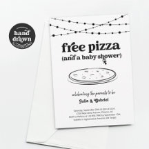 Funny Pizza Theme Couple's Baby Shower Einladung