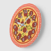 Funny Pizza Time Wall Clock Große Wanduhr (Winkel)