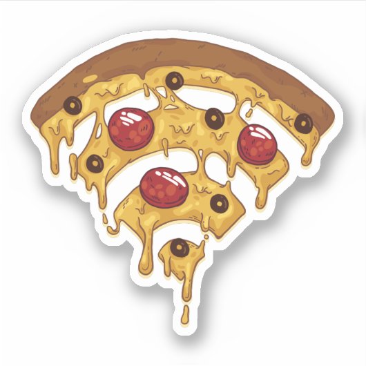 Funny Pizza WIFI Symbol Grafik Cartoon Teen Geek Aufkleber (Vorderseite)