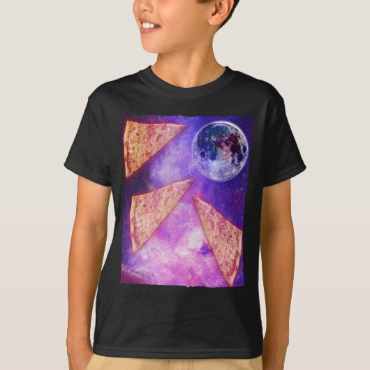 Funny Pizza Wolf Moon T-Shirt (Vorderseite)