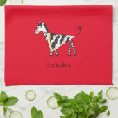 Funny Pizza Zebra Niedlicher Cartoon Kinder Geschirrtuch (Gefaltet)