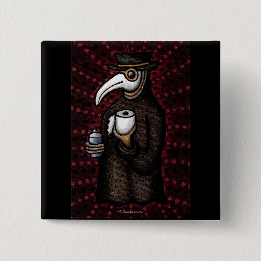 Funny Plague Doctor mit Toilettenpapier Button (Vorderseite)