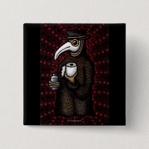 Funny Plague Doctor mit Toilettenpapier Button
