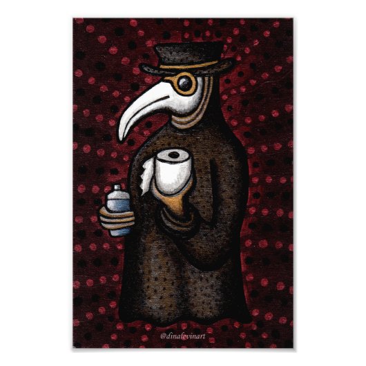Funny Plague Doctor mit Toilettenpapier Fotodruck (Vorne)