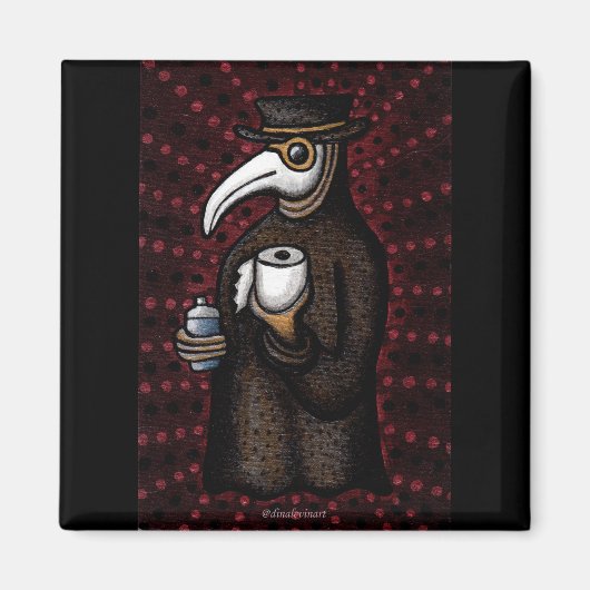 Funny Plague Doctor mit Toilettenpapier Magnet (Vorne)