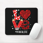 Funny Plaid Heart Love Para Life Valentine Day Chr Mousepad (Mit Mouse)