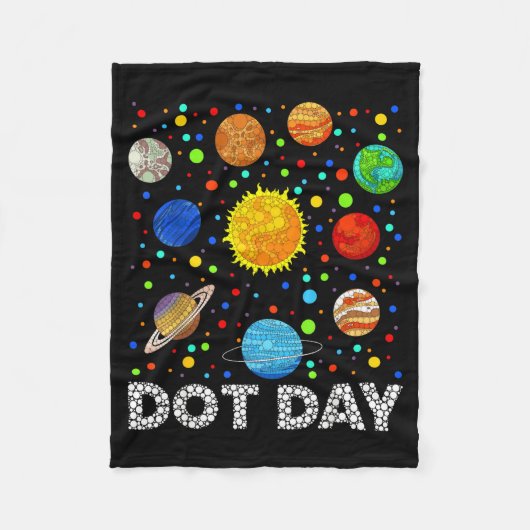 Funny Planets Polka Dot Happy Dot Day Art Student  Fleecedecke (Vorderseite)