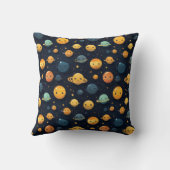 Funny Planets Space Pattern Kissen (Rückseite)