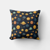 Funny Planets Space Pattern Kissen (Vorderseite)