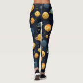 Funny Planets Space Pattern Leggings (Rückseite)