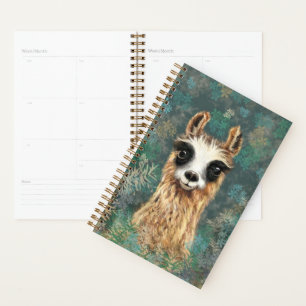 Funny Planner mit Neugierigem Llama Planer