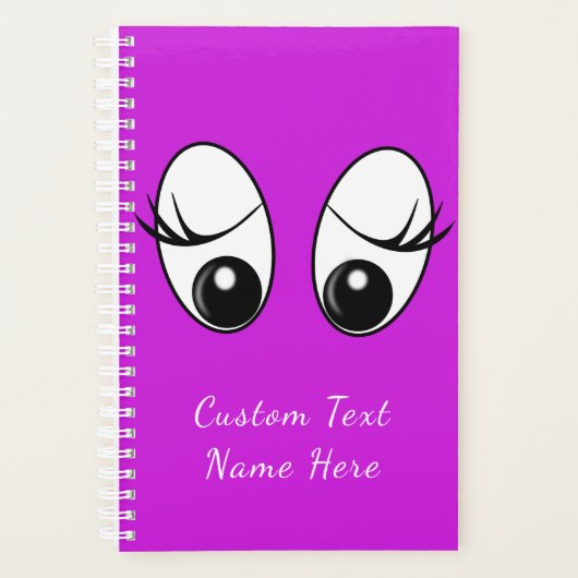 Funny Planner Neugierige Augen Custom Text and Col Planer (Vorderseite)