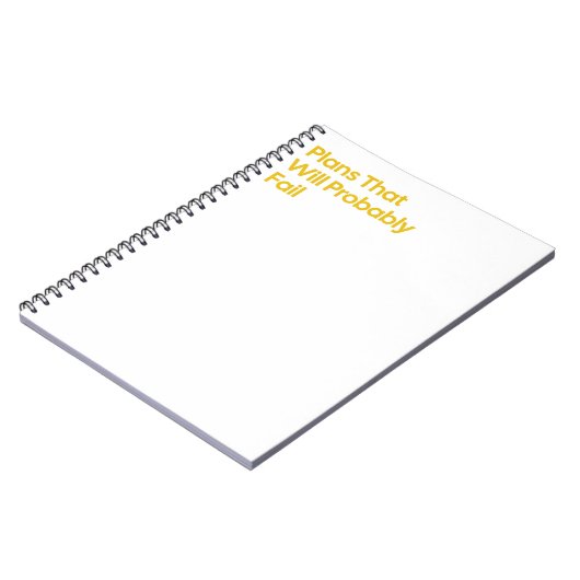 Funny "Plans That Versag" Notebook Notizblock (Linke Seite)