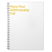 Funny "Plans That Versag" Notebook Notizblock (Vorderseite)